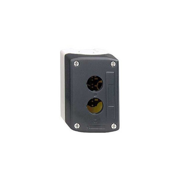 Schneider - Harmony boite - 2 trous - couvercle gris foncé - fond gris clair - Réf : XALD02