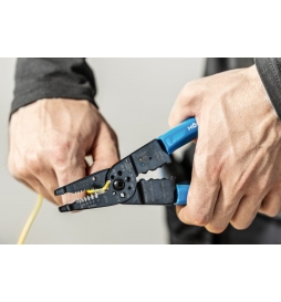 Hogert - Pince à sertir pour cosses avec dénudeur d'isolant + 86 connecteurs - Réf : HT1P231