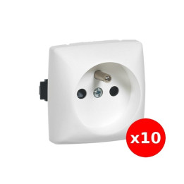 Legrand - Oteo - LOT de 10 Prises 2P+T 16A 230V - Composable - Blanc - Ref. : 086127Lx10