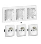Legrand - Oteo - 3 Prises 2P+T 16A + Cadre saillie 3 postes - Blanc - 086093+086127Lx3