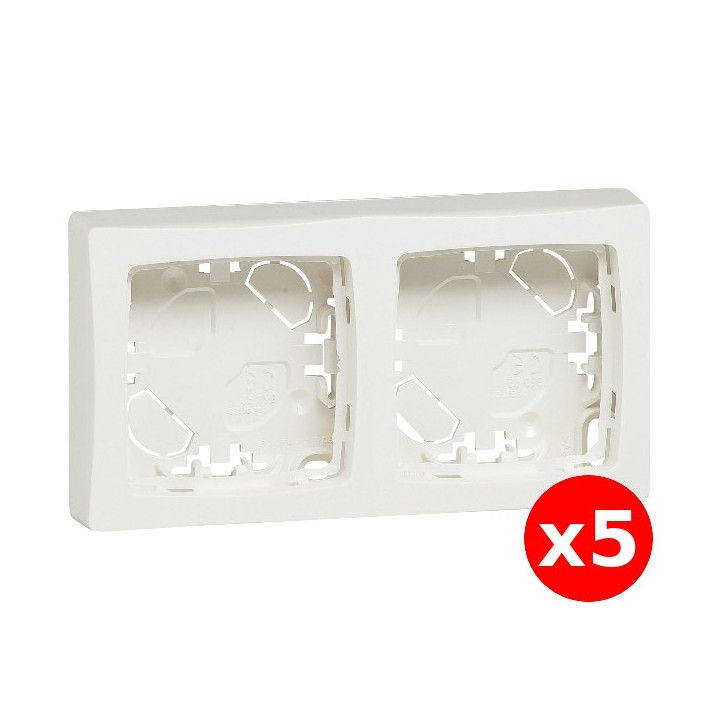 Legrand - Oteo - LOT de 5 Cadres saillie 2 postes - Blanc - Ref. : 086092x5