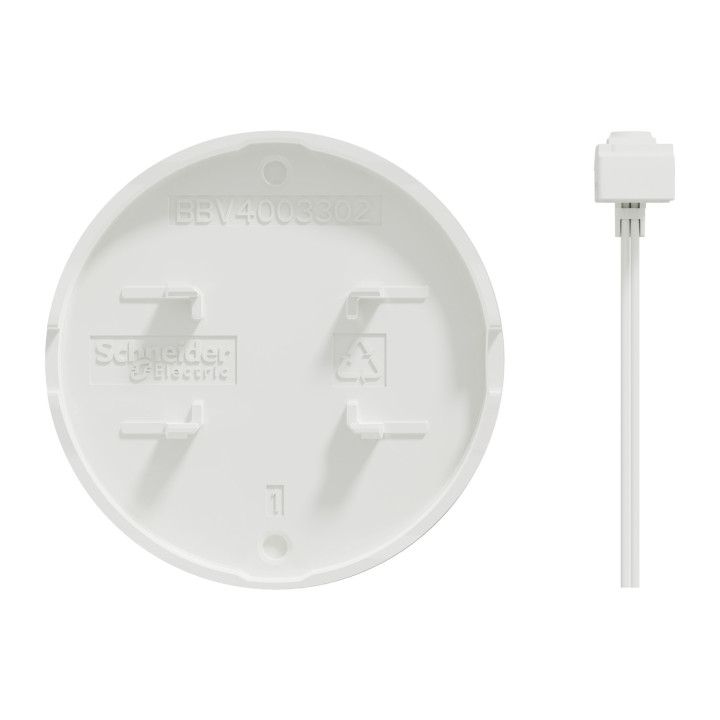 Schneider - Odace 2011 - enjoliveur livré avec 1 LED bleu 0,15 mA connexion par câble - Blanc - Réf : S520297