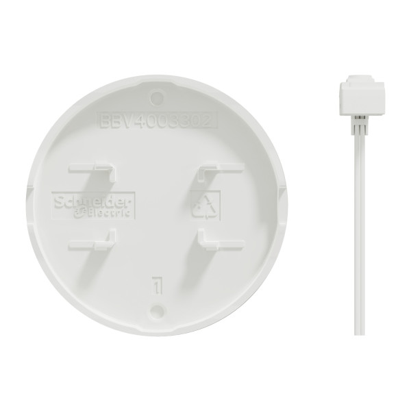 Schneider - Odace 2011 - enjoliveur livré avec 1 LED bleu 0,15 mA connexion par câble - Blanc - Réf : S520297