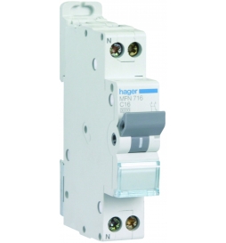 DISJONCTEUR HAGER - 1P+N - 16A - VIS/VIS - Réf : MFN716