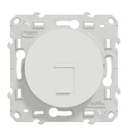 Schneider Odace - Prise RJ45 Grade 3 (multimédia +) Cat.6A STP (longue distance) - Blanc - Réf : S520477