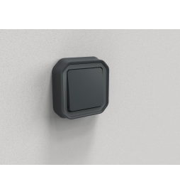 Legrand Plexo - Interrupteur ou Va-et-Vient - encastré - anthracite - 10A - 250V - IP55/IK08 - Réf : 069881L