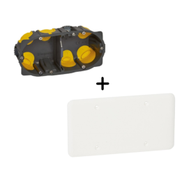 Legrand - Batibox - Boîte double BBC P40 + Couvercle universel 155 x 85 - 080022L + 080182