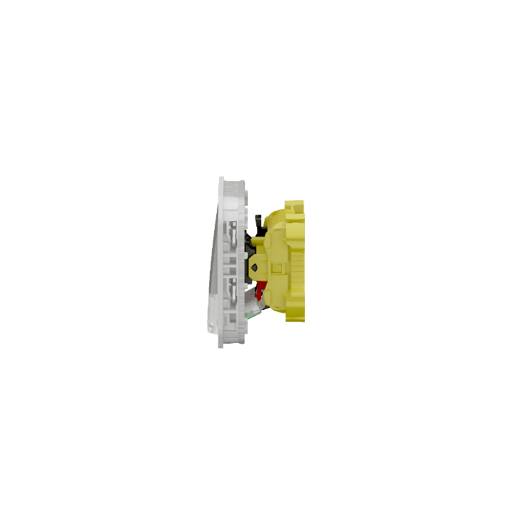 Legrand Plexo - Poussoir NO-NF lumineux porte-étiquette avec voyant - composable - gris - 10A - 250V - IP55/IK08 - Réf : 069544L