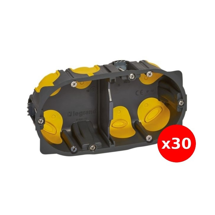 Legrand - Écobatibox - LOT de 30 Boîte d'encastrement 2 postes BBC - Prof. 40 - Réf. : 080022L X 30
