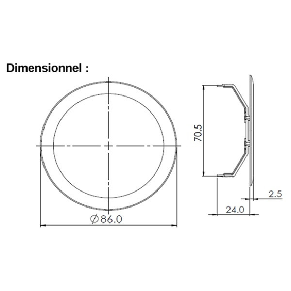 Eur'Ohm - Couvercle à clips - Ø80 mm - Réf : 52301