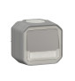 Legrand - Plexo L - Poussoir lumineux porte-étiquette avec voyant + Boîtier 1 poste - Saillie - Gris - Ref. : 069544L + 069681L