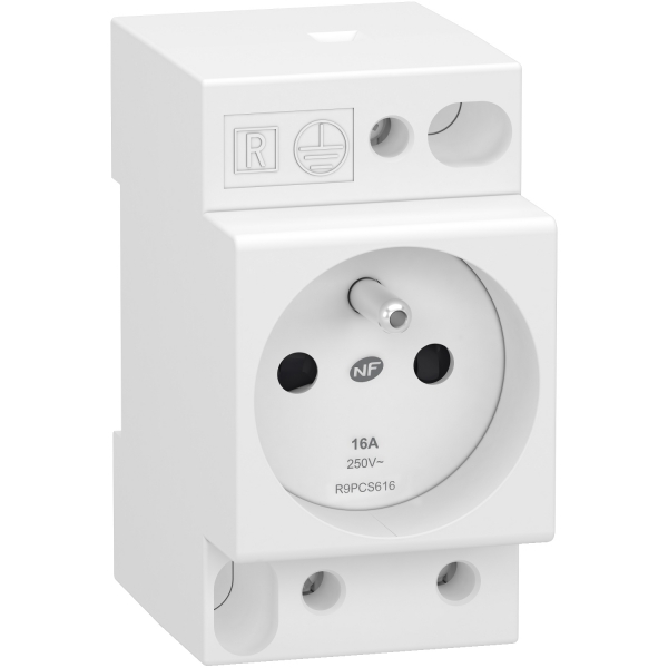 Schneider - Resi9 XP - Prise de courant 2P+T 16A - 250V - Réf : R9PCS616