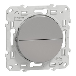 Schneider Odace - Poussoir volets-roulant 2 boutons montée/descente - Alu - Réf : S530207