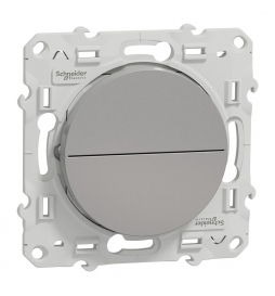 Schneider Odace - Poussoir volets-roulant 2 boutons montée/descente - Alu - Réf : S530207