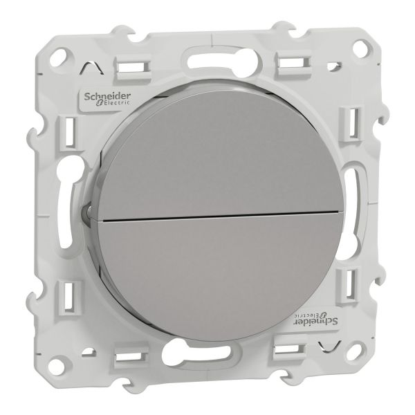 Schneider Odace - Poussoir volets-roulant 2 boutons montée/descente - Alu - Réf : S530207