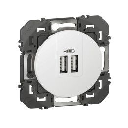 Legrand - Dooxie - Double chargeur USB Type-A - 2,4A - Finition Blanc - Réf : 600343