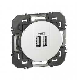 Legrand - Double chargeur USB Type-A Dooxie - 2,4A - Finition Blanc - Réf : 600343