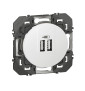 Legrand - Dooxie - Double chargeur USB Type-A - 2,4A - 15W - Blanc - Réf : 600343
