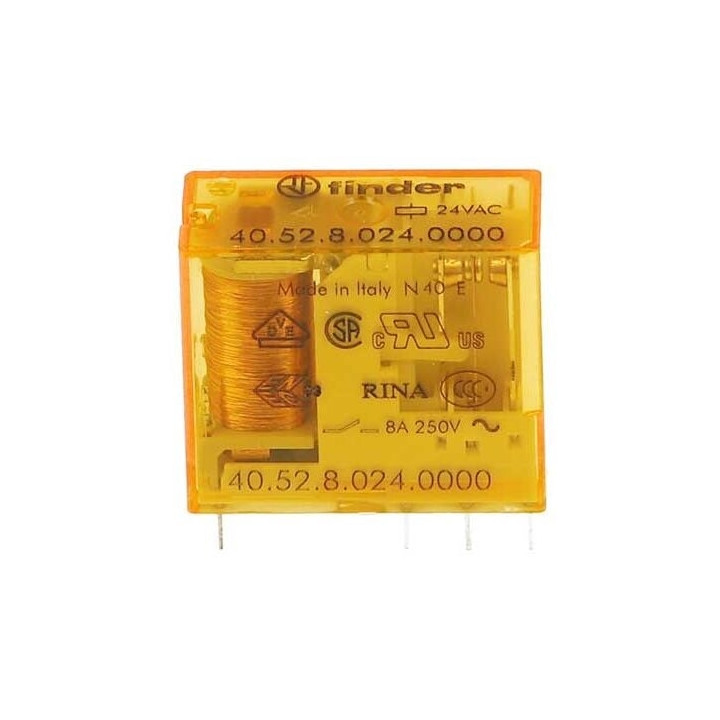 Finder - Relais circuit imprimé 2RT - 8A - 24V - AC - Réf :  405280240000