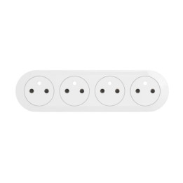 Legrand - Céliane 2024 - Enjoliveur pour prise de courant fort précâblée - 4 x 2P+T - Blanc - Réf : CB0114