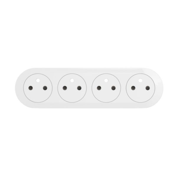 Legrand - Céliane 2024 - Enjoliveur pour prise de courant fort précâblée - 4 x 2P+T - Blanc - Réf : CB0114