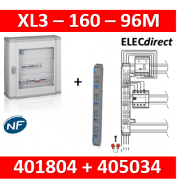 Legrand - Coffret 96 modules - 4 rangées de 24M + peigne vertical tétra 4P - XL3 160 - 401804+405034