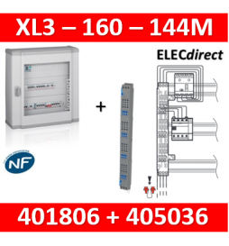 Legrand - Coffret 144 modules - 6 rangées de 24M + peigne vertical tétra 4P - XL3 160 - 401806+405036