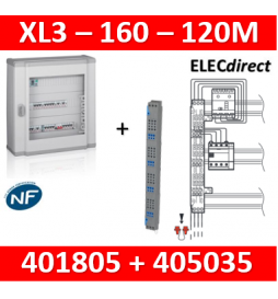 Legrand - Coffret 120 modules - 5 rangées de 24M + peigne vertical tétra 4P - XL3 160 - 401805+405035