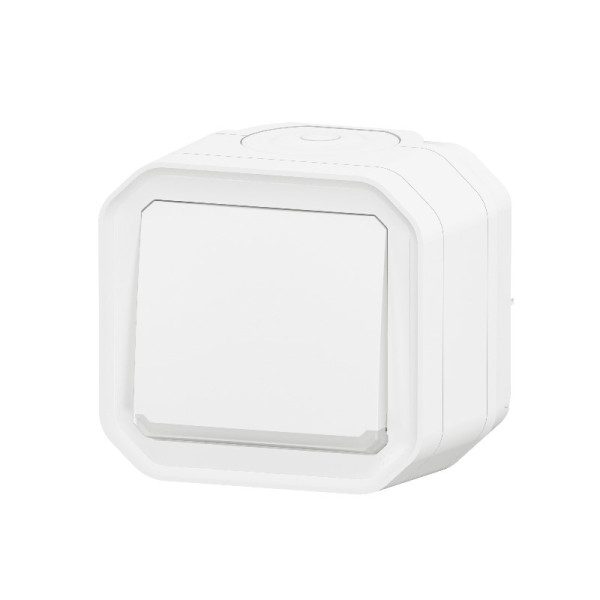 Legrand Plexo - Poussoir NO+NF lumineux - 10A - 250V - saillie - étanche - IP55/IK08 - Blanc - Réf : 069616L+069689L