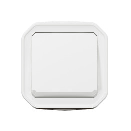 Legrand Plexo - Poussoir NO+NF lumineux - 10A - 250V - saillie - étanche - IP55/IK08 - Blanc - Réf : 069616L+069689L