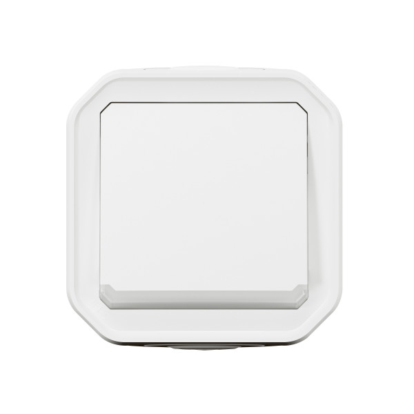 Legrand Plexo - Poussoir NO+NF lumineux - 10A - 250V - saillie - étanche - IP55/IK08 - Blanc - Réf : 069616L+069689L