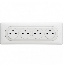 Legrand - Céliane 2024 - Quadruple prise de courant - Blanc - COMPLET - Réf : 080253 + CM0114 + CB0114 + CP0011
