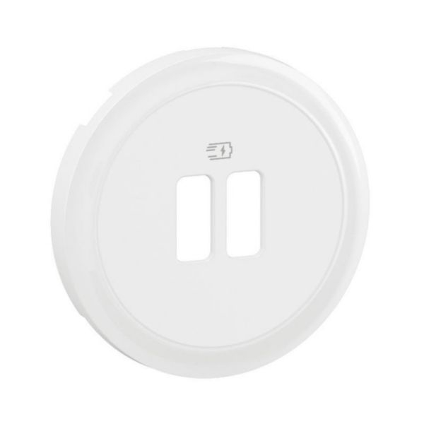 Legrand - Céliane 2024 - Enjoliveur pour prise double USB - Blanc - Réf : CB0154