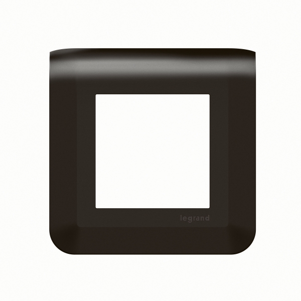 Legrand - Plaque de finition Mosaic 1 poste - 2 modules - Noir mat - Réf : 079042L