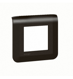 Legrand - Plaque de finition Mosaic 1 poste - 2 modules - Noir mat - Réf : 079042L