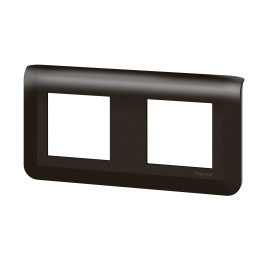 Legrand - Plaque de finition Mosaic 2 poste - 2x2 modules - Horizontale - Noir mat - Réf : 079044L