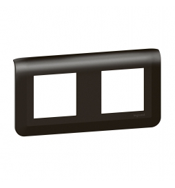 Legrand - Plaque de finition Mosaic 2 poste - 2x2 modules - Horizontale - Noir mat - Réf : 079044L