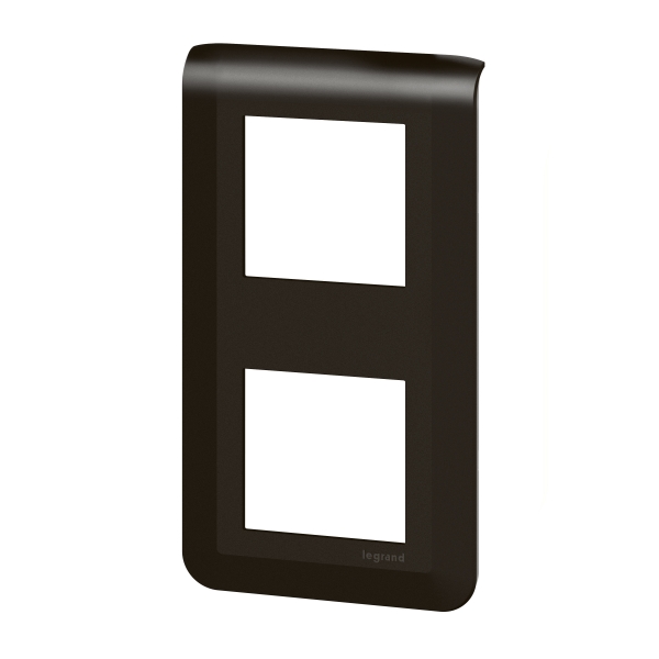 Legrand - Plaque de finition Mosaic 2 poste - 2x2 modules - Verticale - Noir mat - Réf : 079062L