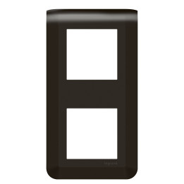 Legrand - Plaque de finition Mosaic 2 poste - 2x2 modules - Verticale - Noir mat - Réf : 079062L