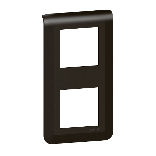 Legrand - Plaque de finition Mosaic 2 poste - 2x2 modules - Verticale - Noir mat - Réf : 079062L