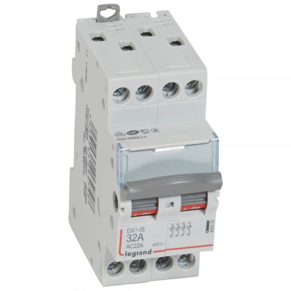 Legrand - DX3 Interrupteur-sectionneur 4P - 32A - 2 mod - Réf : 406479
