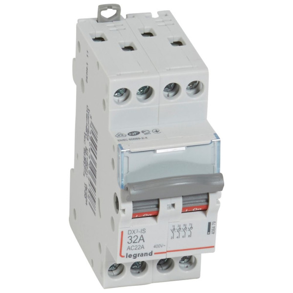 Legrand - DX3 Interrupteur-sectionneur 4P - 32A - 2 mod - Réf : 406479