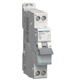 DISJONCTEUR HAGER - 1P+N - 2A - VIS/VIS - Réf : MFN702