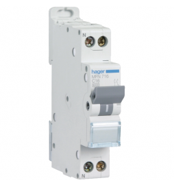 DISJONCTEUR HAGER - 1P+N - 16A - VIS/VIS - Réf : MFN716