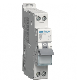 DISJONCTEUR HAGER - 1P+N - 20A - VIS/VIS - Réf : MFN720
