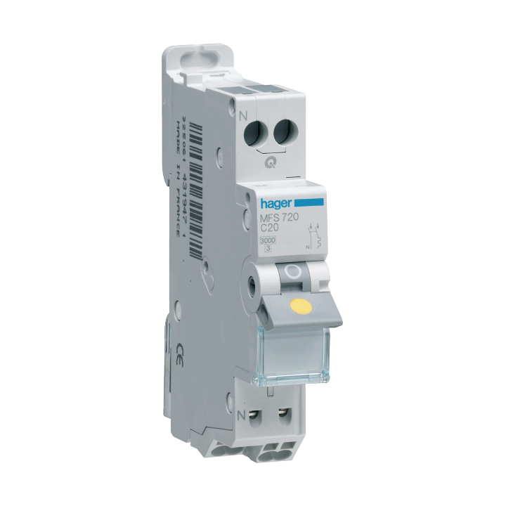 DISJONCTEUR HAGER -  1P+N - 20A - AUTO - MFS720
