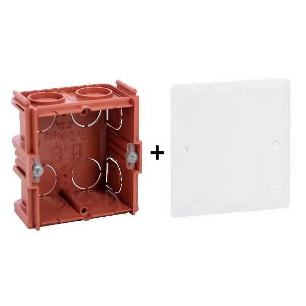 Legrand Batibox - Boîte à sceller P.40 + Couvercle universel 80 x 80 Réf : 080141+089281