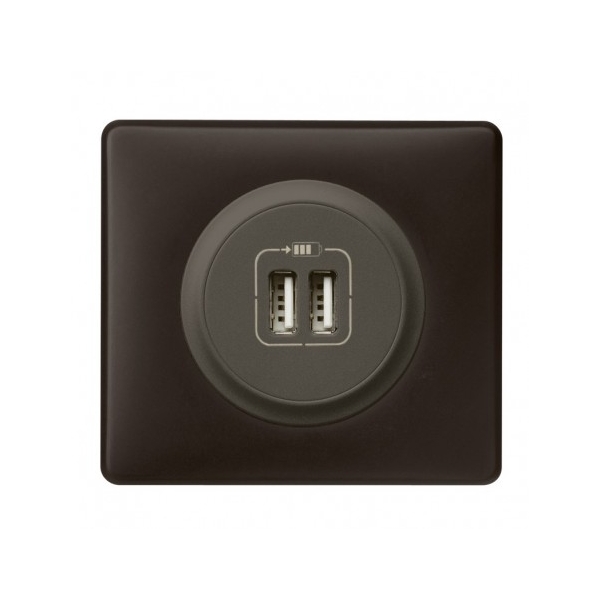 Legrand - Céliane 2024 - Double prise chargeur USB - Type C - Noir - COMPLET - Réf : 080251 + CM0154 + CB0154 + CP0101