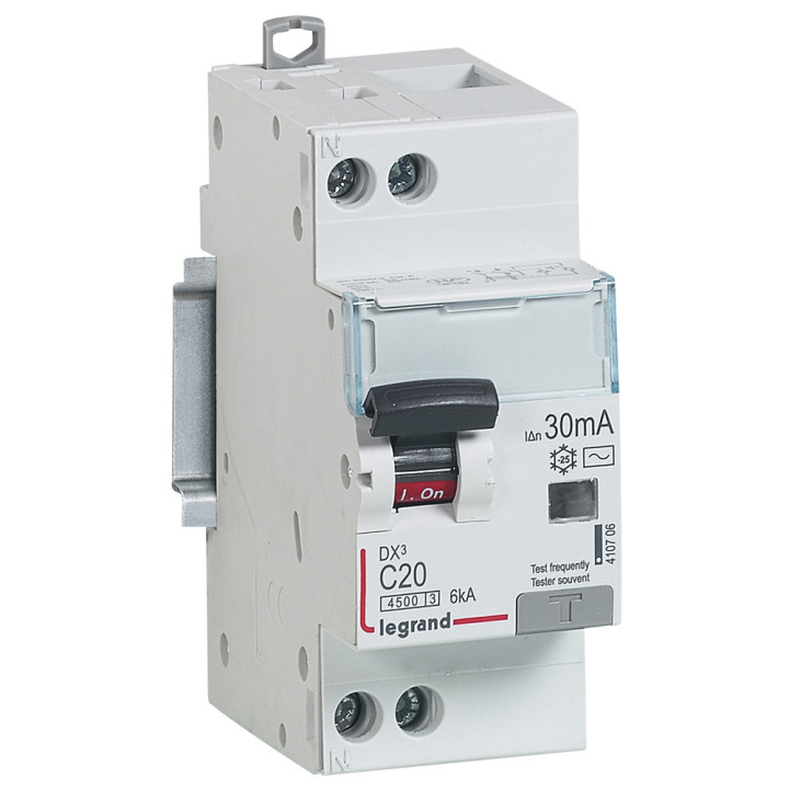 LEGRAND - Disjoncteur différentiel DX3 P+N - 20A - 30mA - AC - Réf : 410706