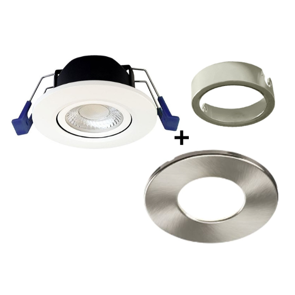 Electra - Spot LED Ø68 Dimmable alu - orientable - 6W - IP65 - BBC - Angle 60° - 2700/3000/4000/5000°K - Réf : 302687+302769